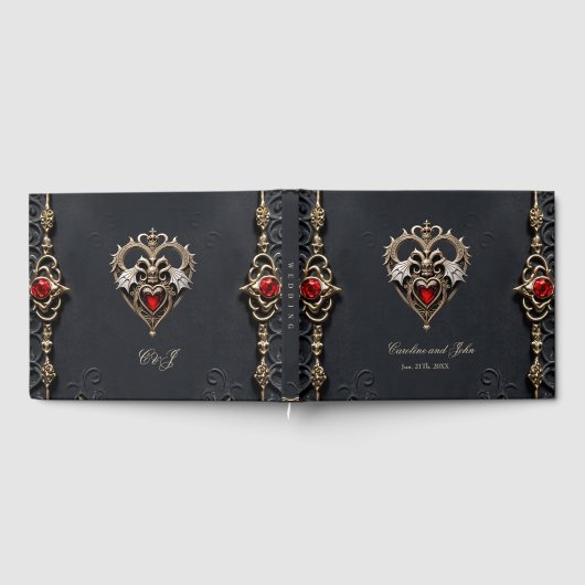 Atemberaubendes gotisches Herz Gästebuch (Voll)