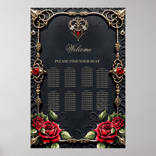 Atemberaubendes gotisches Herz Poster (Vorne)