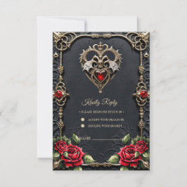 Atemberaubendes gotisches Herz RSVP Karte