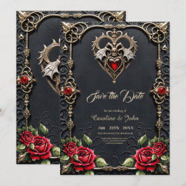 Atemberaubendes gotisches Herz Save The Date