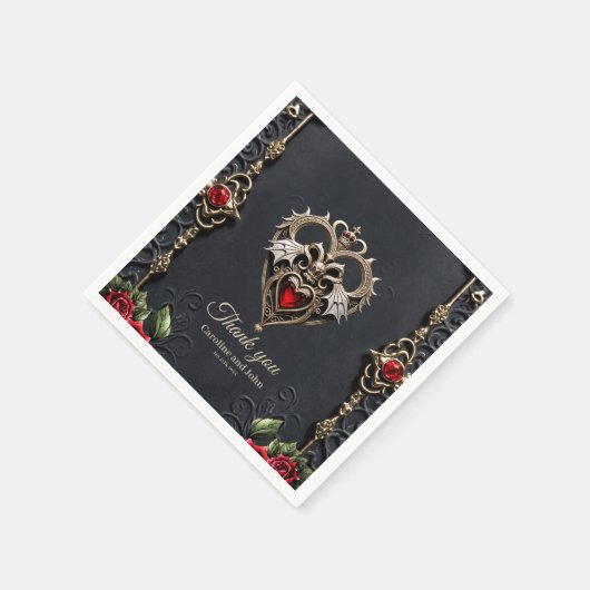 Atemberaubendes gotisches Herz Serviette (Ecke)