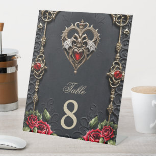 Atemberaubendes gotisches Herz Sockelschild