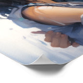 Atemberaubendes helles Aquarellportrait eines 16-J Poster (Ecke)