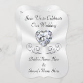 Atemberaubendes Herz, Diamant Hochzeitskarten Einladung (Vorne/Hinten)
