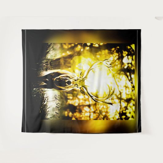 Atemberaubendes Hirsch 01-01 Wandteppich (Vorderseite (Horizontal))