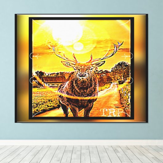 Atemberaubendes Hirsch 02-02 Leinwanddruck (Insitu (Holzboden))