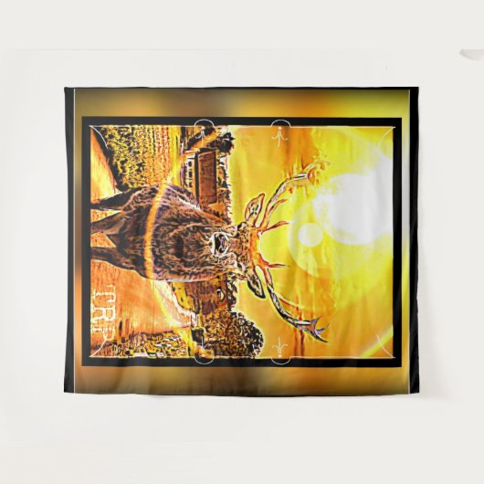 Atemberaubendes Hirsch 02-02 Wandteppich (Vorderseite (Horizontal))