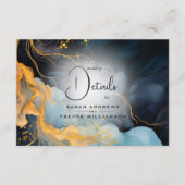 Atemberaubendes Indigo Blau und Gold Abstrakt Begleitkarte (Vorderseite)