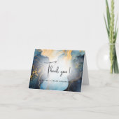 Atemberaubendes Indigo Blau und Gold Abstrakt Dankeskarte (Vorderseite)