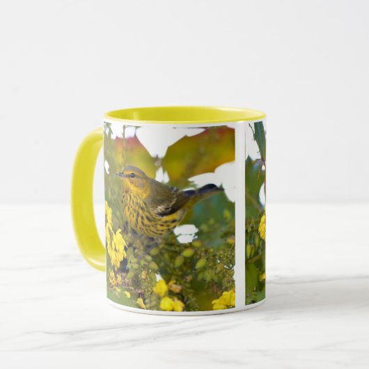 Atemberaubendes Kap May Warbler Songbird auf Mahon Tasse (Vorderseite Links)