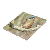 Atemberaubendes Kingfisher in Wasserfarbe Fliese (Seite)