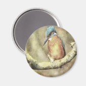 Atemberaubendes Kingfisher in Wasserfarbe Magnet (Vorderseite/Rückseite)