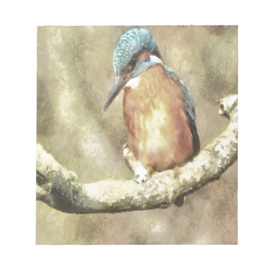 Atemberaubendes Kingfisher in Wasserfarbe Notizblock (Vorderseite)