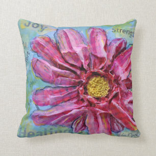 Atemberaubendes Kissen eines rosa Zinnia in 3D