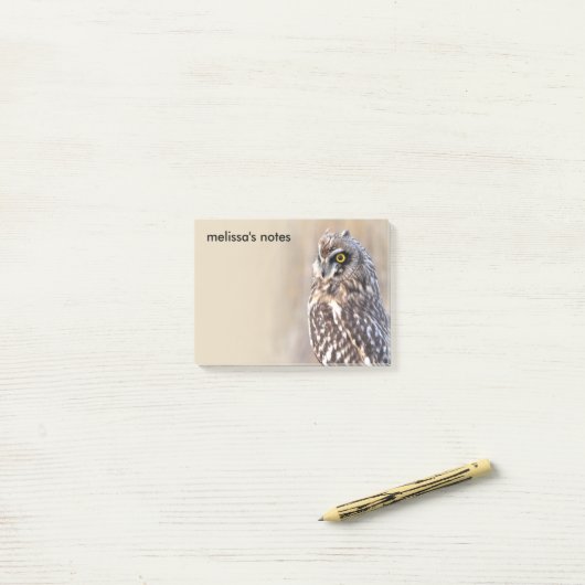 Atemberaubendes Kurz-gezüchtetes Owl in den Marsch Post-it Klebezettel (Auf Schreibtisch)