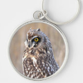 Atemberaubendes Kurz-gezüchtetes Owl in den Marsch Schlüsselanhänger (Vorne)