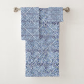 ATEMBERAUBENDES LEOPARD-SET BLAU WHITE TOWEL BADHANDTUCH SET (Insitu)