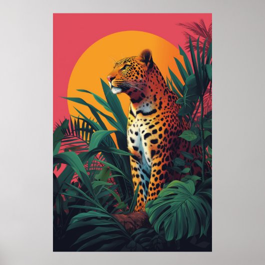 Atemberaubendes Leopard Vector Illustrationspaket Poster (Vorne)