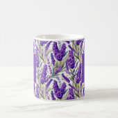 Atemberaubendes Lila Lavendermuster Monogrammiert Kaffeetasse (Mittel)