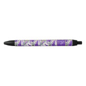 Atemberaubendes Lila Lavendermuster Monogrammiert Kugelschreiber (Vorderseite)