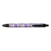Atemberaubendes Lila Lavendermuster Monogrammiert Kugelschreiber (Rückseite)