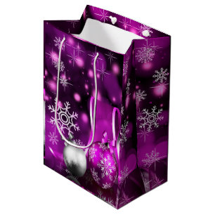 Atemberaubendes lila Ton-Weihnachtsmittlere Mittlere Geschenktüte