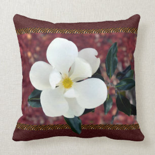Atemberaubendes Magnolien-Kissen mit Kissen