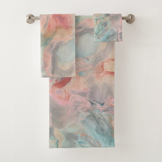 ATEMBERAUBENDES MARBLE GRAU BADEZIMMER TOWEL SET (Insitu)