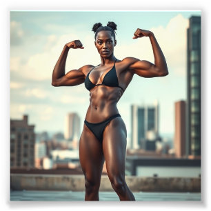 Atemberaubendes Modell der schwarzen Fitness zum F Fotodruck