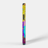 Atemberaubendes Mosaikglas Neon Cyberpunk Stadt iPhone Hülle (Rechte Seite)