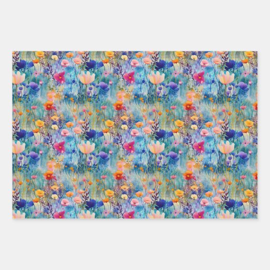 Atemberaubendes Multicolor-Muster Geschenkpapier Set (Vorderseite 3)