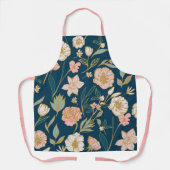 Atemberaubendes Muster für die blaurosa Blume Schürze (Vorderseite)