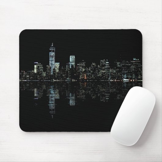 Atemberaubendes NachtFoto von New YorkSkyline Mousepad (Mit Mouse)