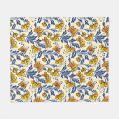 Atemberaubendes nahtloses Muster aus Blumen und Bl Fleecedecke (Vorderseite (Horizontal))