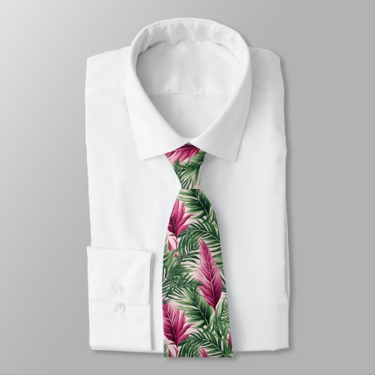 Atemberaubendes Neck-Tie-Muster mit exotischen Blä Krawatte (Gebunden)