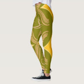 Atemberaubendes Olive Green Swirt Muster Leggings (Links)