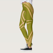 Atemberaubendes Olive Green Swirt Muster Leggings (Links)