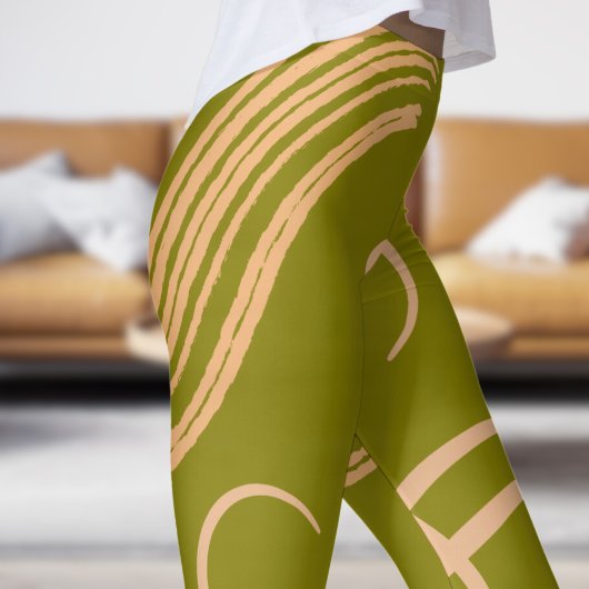 Atemberaubendes Olive Green Swirt Muster Leggings