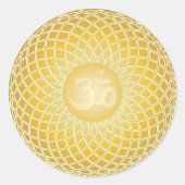 Atemberaubendes Om-Symbol Runder Aufkleber (Vorderseite)