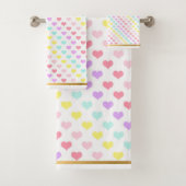 ATEMBERAUBENDES PASTEL HEART BADEZIMMER TOWEL SET (Insitu)