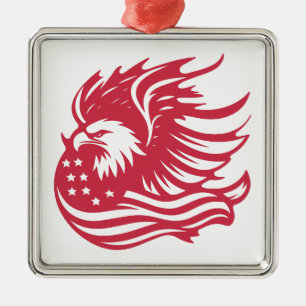 Atemberaubendes Patriotic Eagle Digital Artwork Ornament Aus Metall