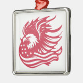 Atemberaubendes Patriotic Eagle Digital Artwork Ornament Aus Metall (Links)