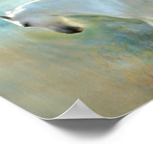 Atemberaubendes Pegasus-Pferdededekoupage Poster (Ecke)