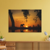 Atemberaubendes Pferdewasser und Vögel im Südweste Leinwanddruck (Insitu (Wohnzimmer))