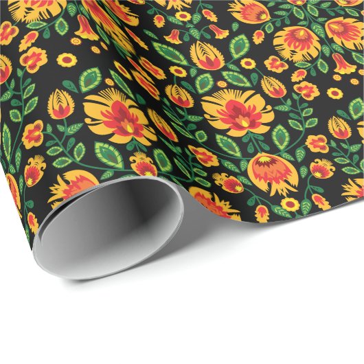 💛 🧡 ❤️ Atemberaubendes polnisches Folk Wycinanki Geschenkpapier (Rolleneckpunkt)