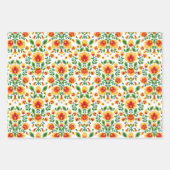 💛 🧡 ❤️ Atemberaubendes polnisches Folk Wycinanki Geschenkpapier Set (Vorderseite 3)