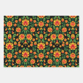 💛 🧡 ❤️ Atemberaubendes polnisches Folk Wycinanki Geschenkpapier Set (Vorderseite)