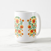 💛 🧡 ❤️ Atemberaubendes polnisches Folk Wycinanki Kaffeetasse (VorderseiteRechts)