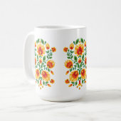 💛 🧡 ❤️ Atemberaubendes polnisches Folk Wycinanki Kaffeetasse (Vorderseite Links)