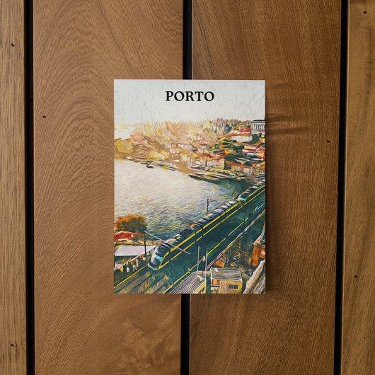 Atemberaubendes Porto Portugal Ölgemälde Postkarte